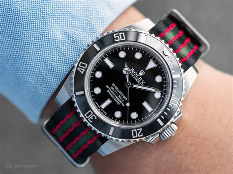 rolex sub schwarz nato|rolex submariner wrist strap.